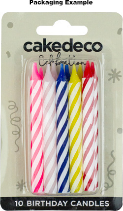 Large Striped Candles - White