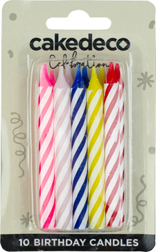 Large Striped Candles - Multi