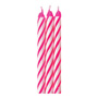 Large Striped Candles - Pink