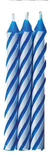 Large Striped Candles - Blue - Master Case