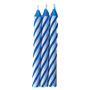 Large Striped Candles - Blue