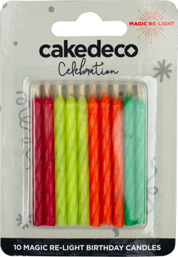 Magic Relight Candles- Neon Asst