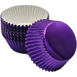 Bake Cups -Purple Foil - Cupcake Size