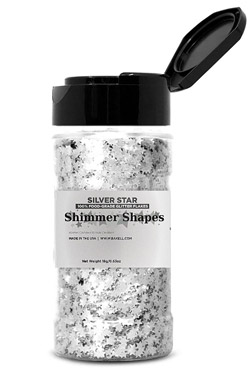 Silver Shimmer Stars - 18 Gr.