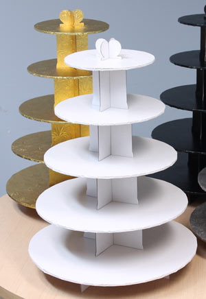White Foil 5-Tier Cupcake Stand